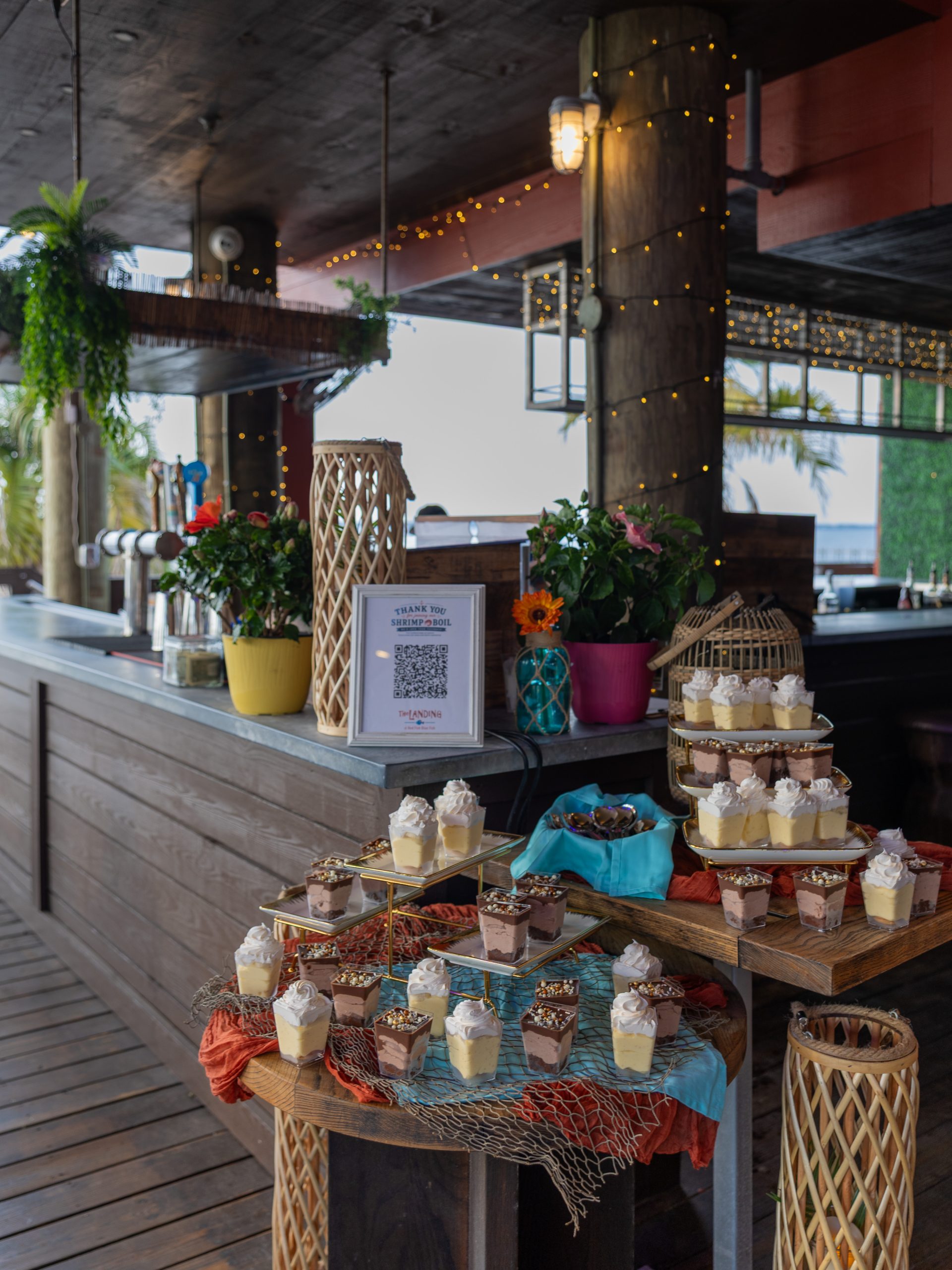 Dessert display at a beach bar