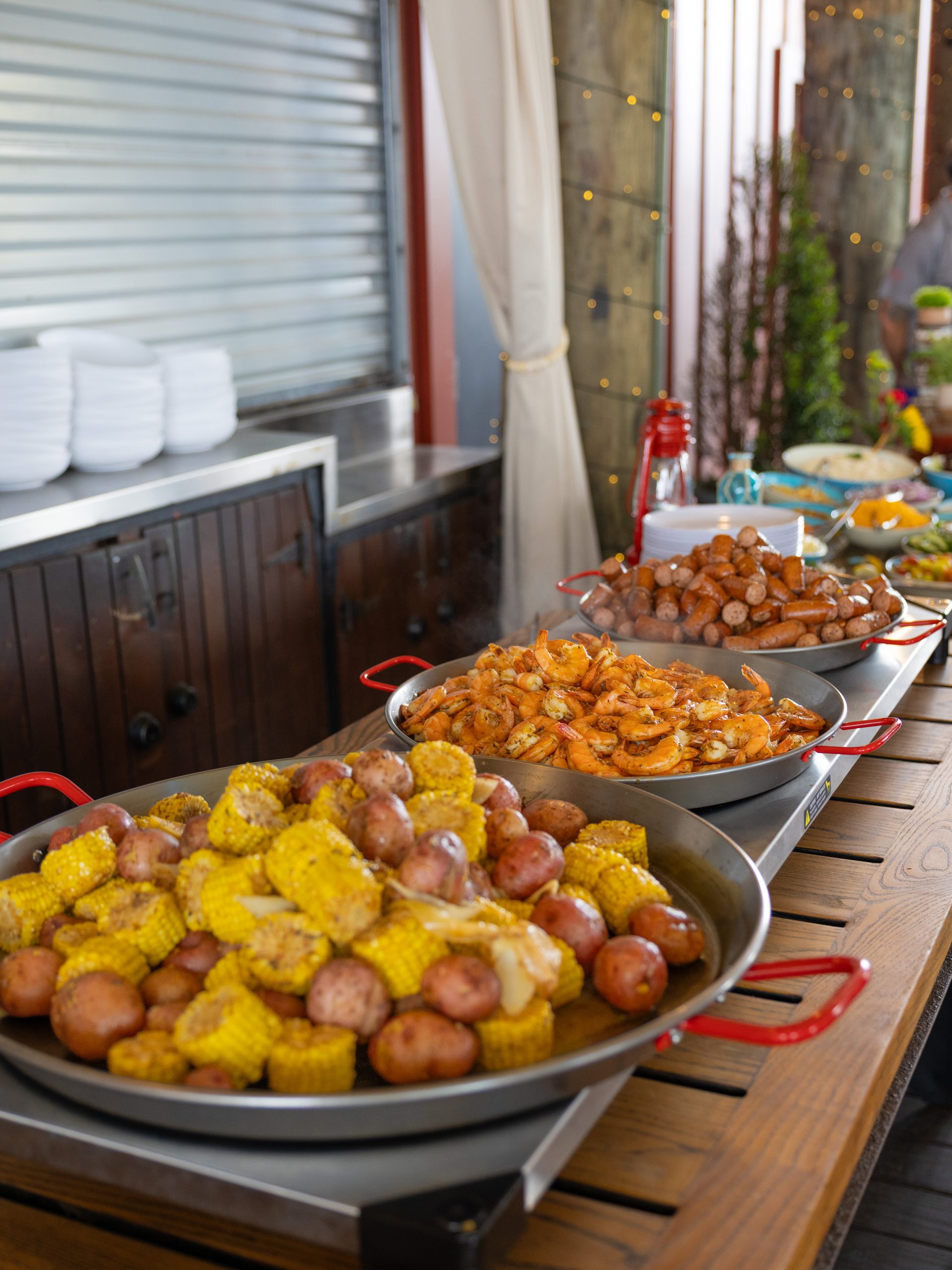 Seafood boil with corn and potatoes